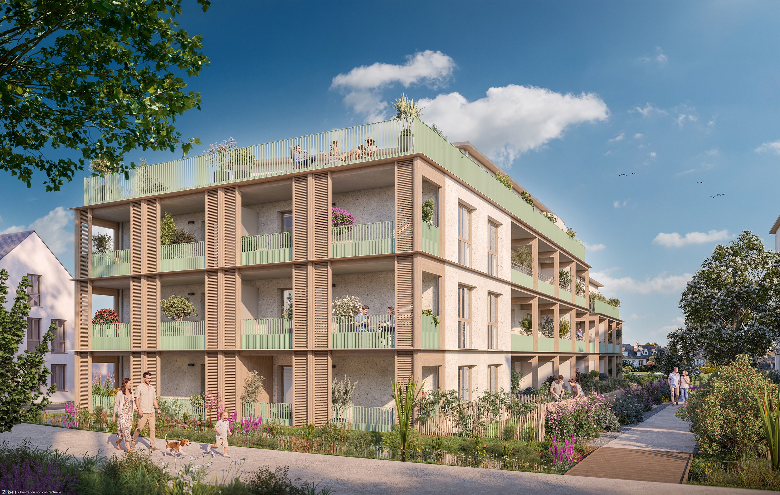 Vu 3D programme immobilier Les Serres